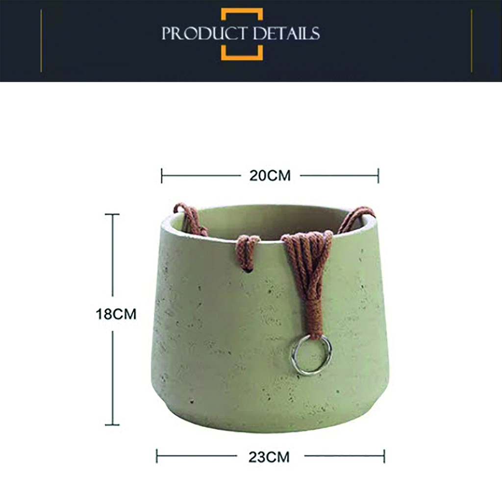 Maceta colgante grande color beige