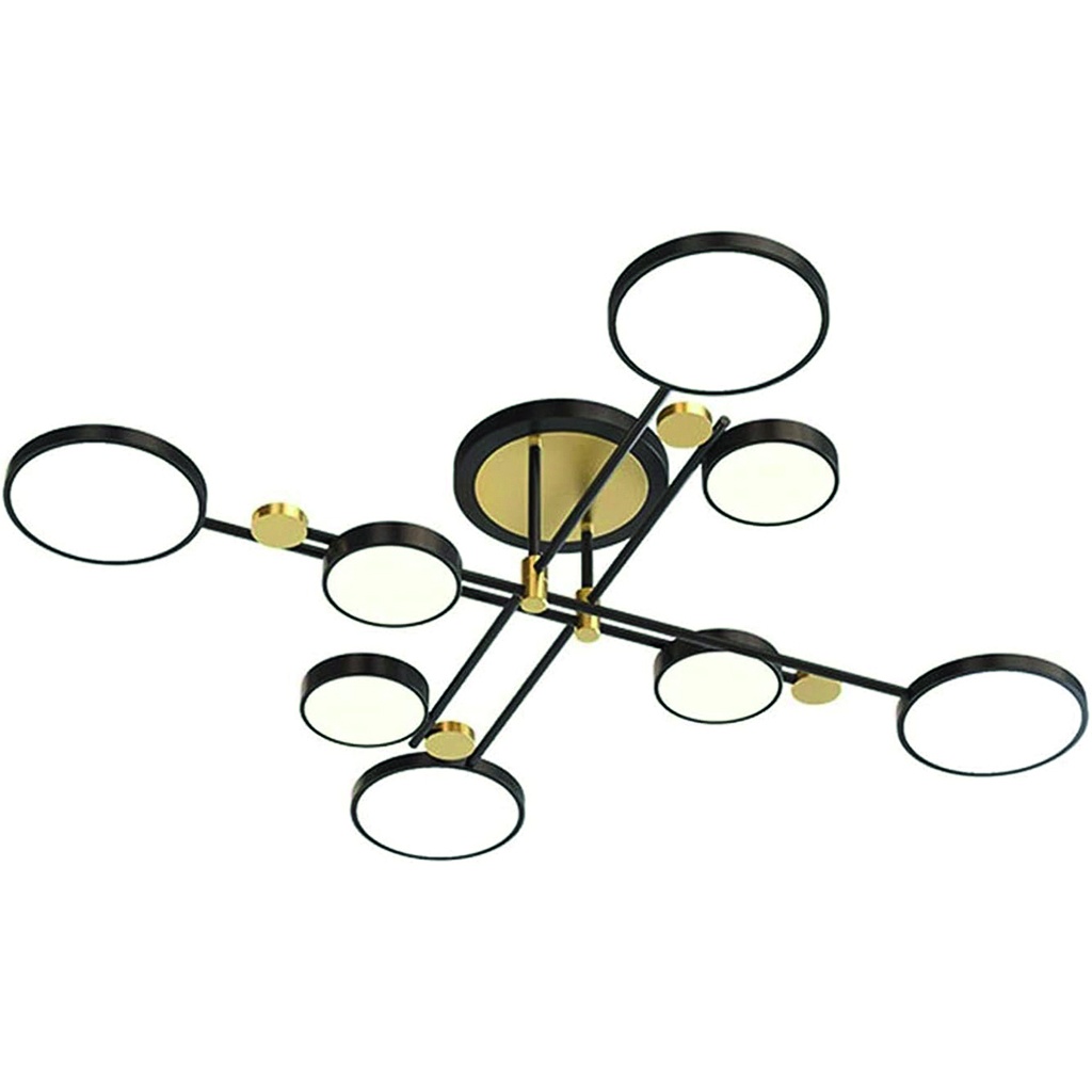 Luminaria techo led 8 aros 72W negro