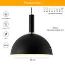 luminaria lampara colgante 35cm Negro