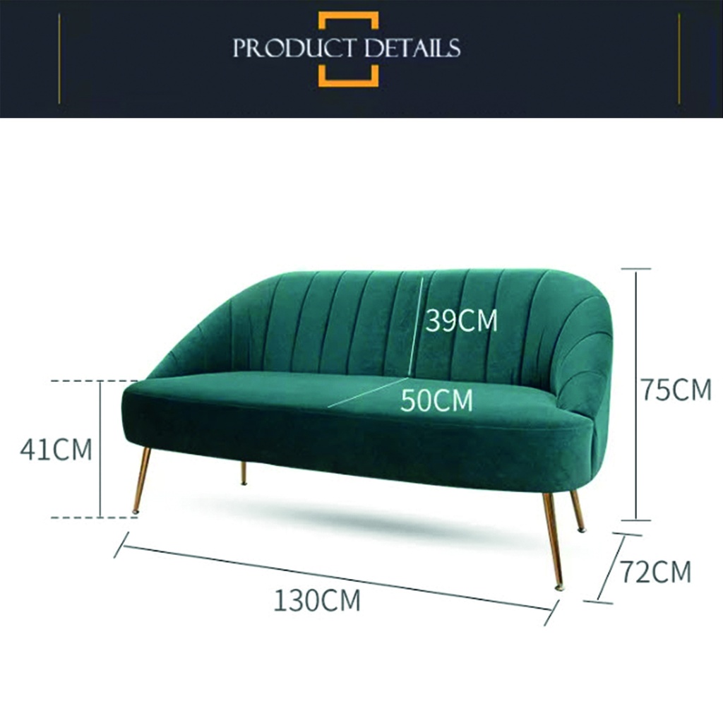 Sillon 2 cuerpos tapizado velvet verde esmeralda
