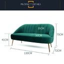 Sillon 2 cuerpos tapizado velvet verde esmeralda