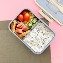 Vianda lonchera rectangular 3 compartimentos Beige