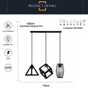 Luminaria colgante hierro tres figuras