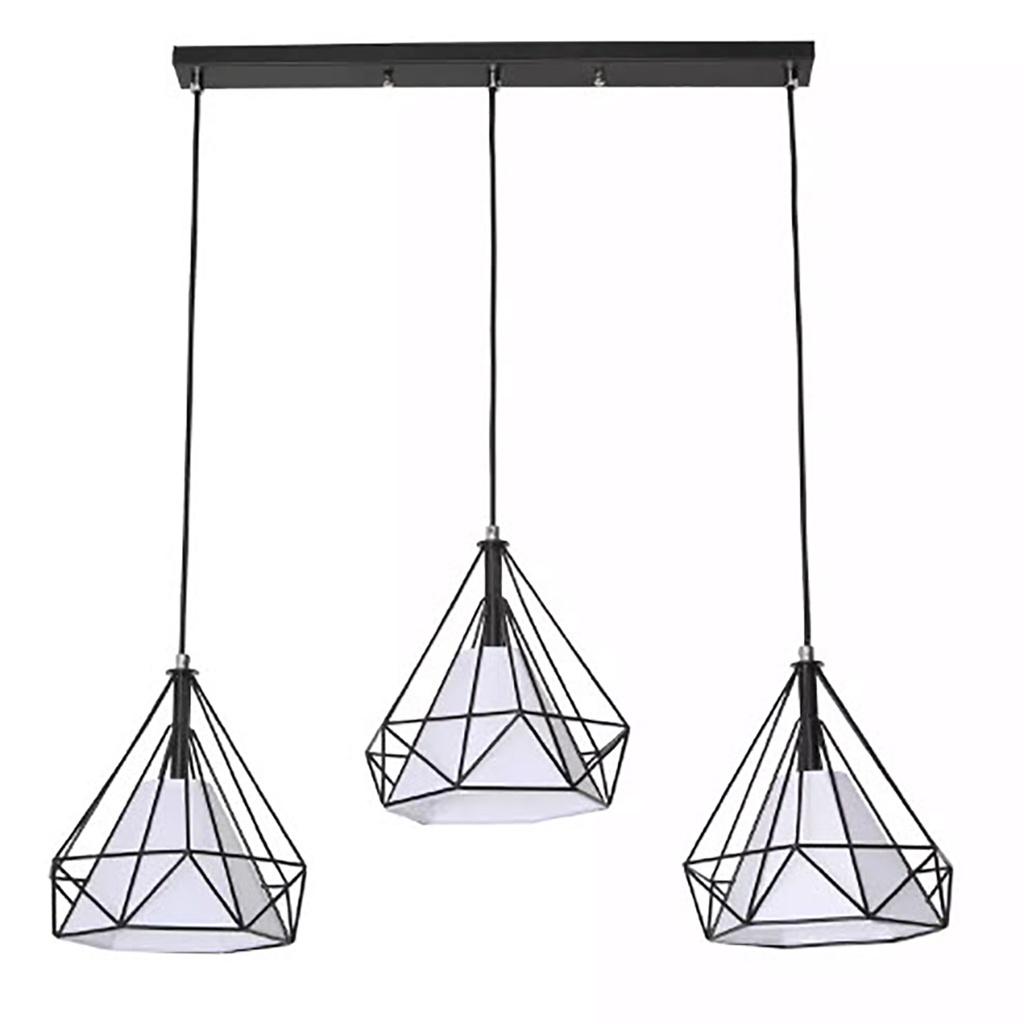 Luminaria colgante hierro triple