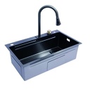 Pileta de cocina completa 80cm Negro