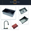 Pileta de cocina completa 80cm Negro