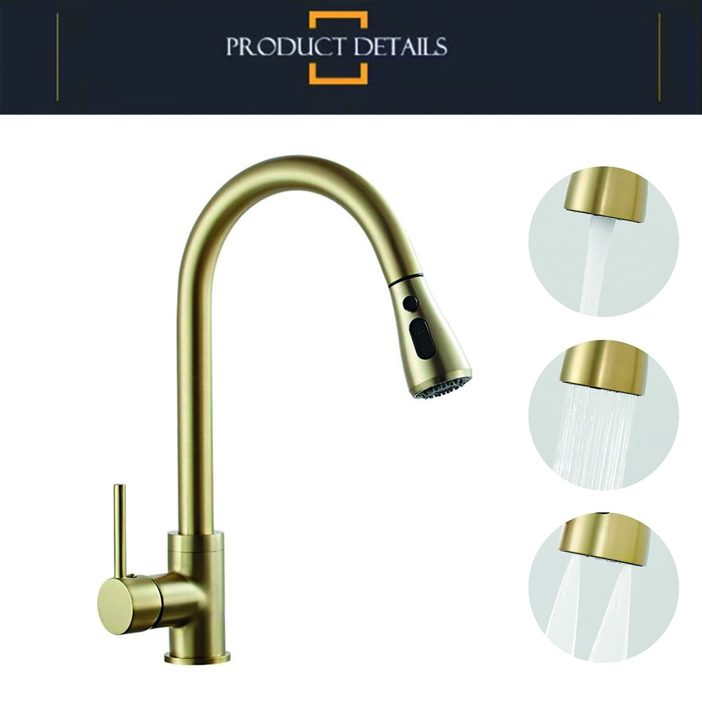 Canilla monocomando cocina Amalfi Dorado