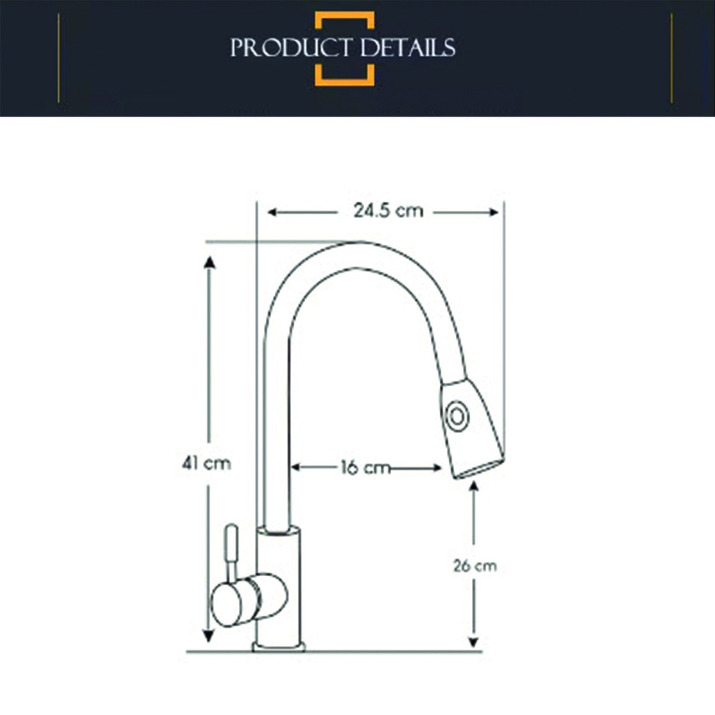 Canilla monocomando cocina Amalfi Silver