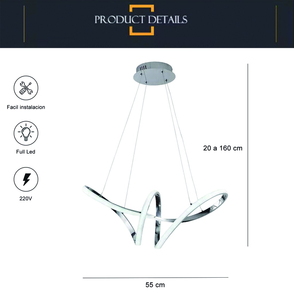 Luminaria led colgante 118W Blanco
