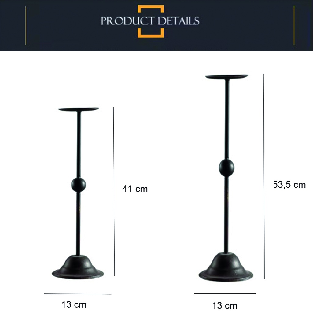 Porta vela candelabro hierro Set x 2