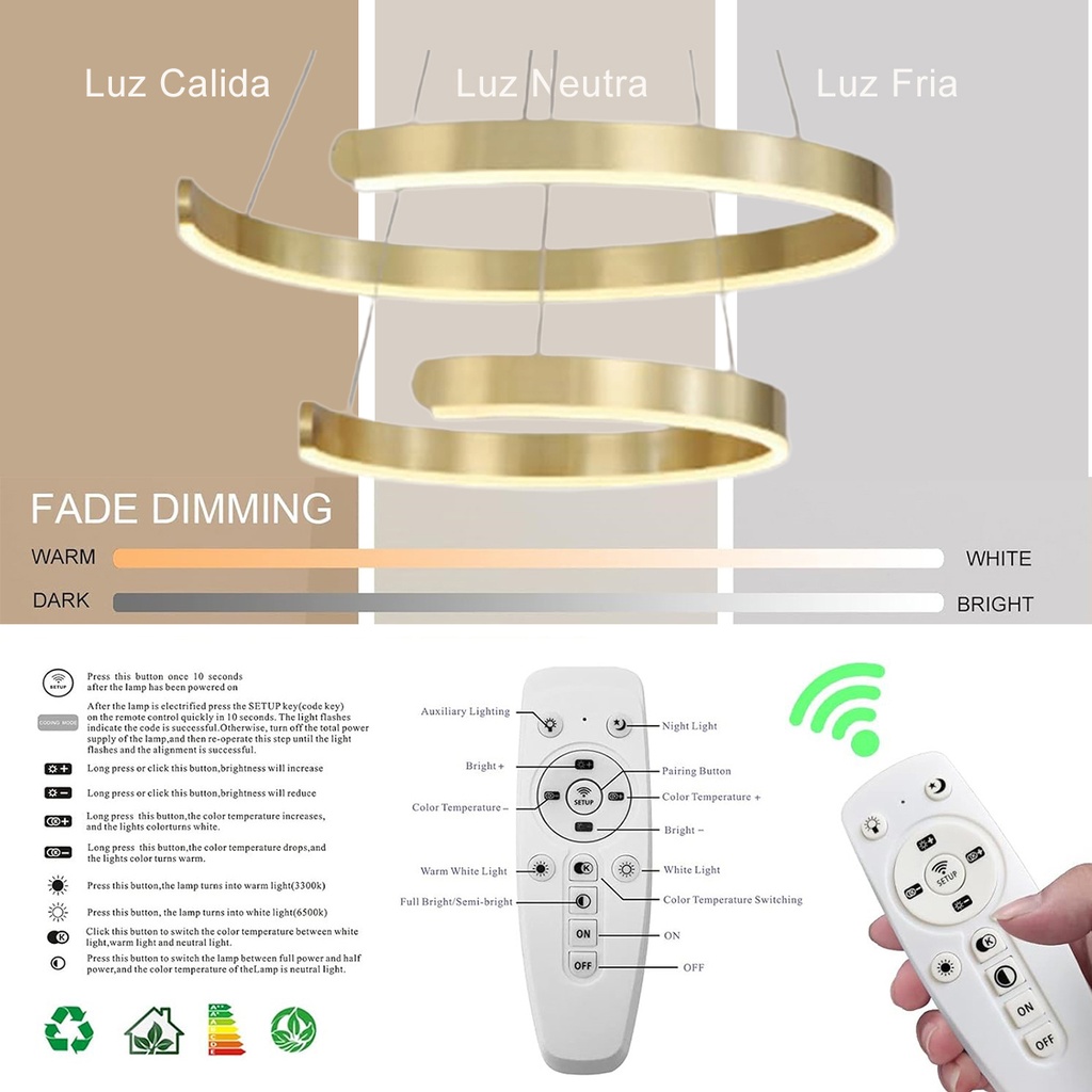 Luminaria led colgante 104W