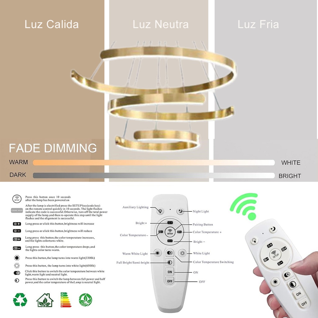 Luminaria led colgante 246W