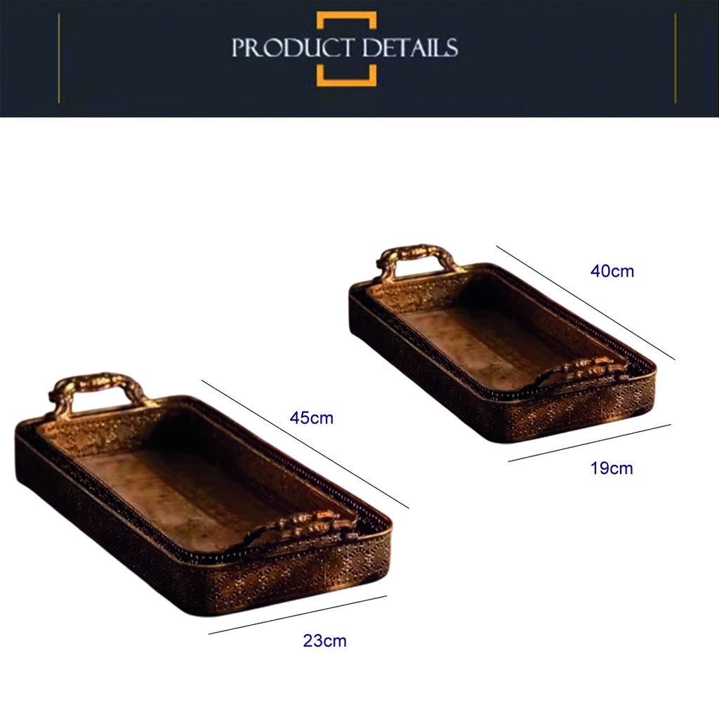 Bandeja metalica rectangular Set