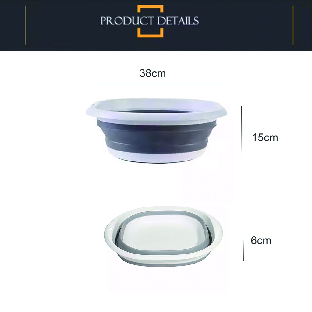 Palangana laton plegable 6 Litros Gris