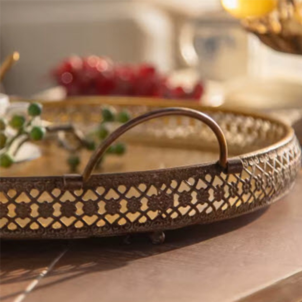 Bandeja metálica redonda Set x 2