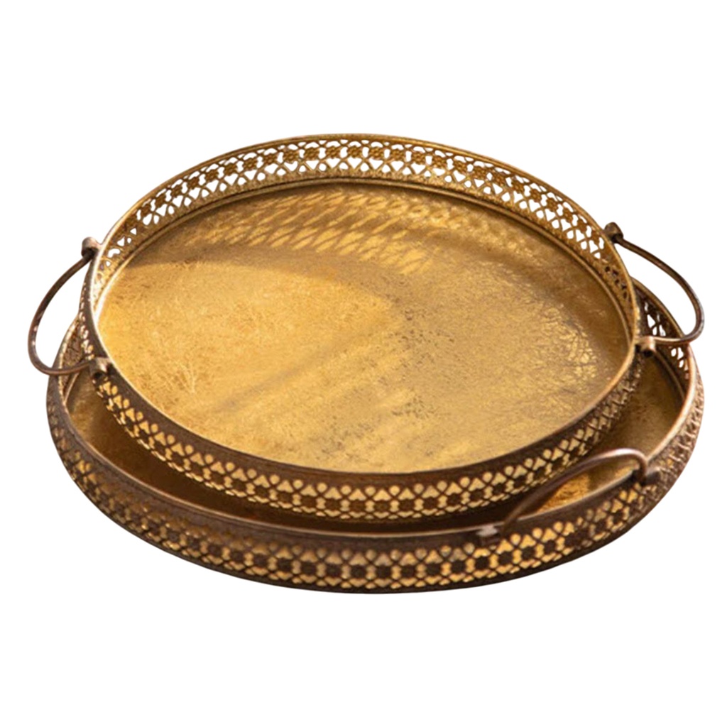 Bandeja metálica redonda Set x 2