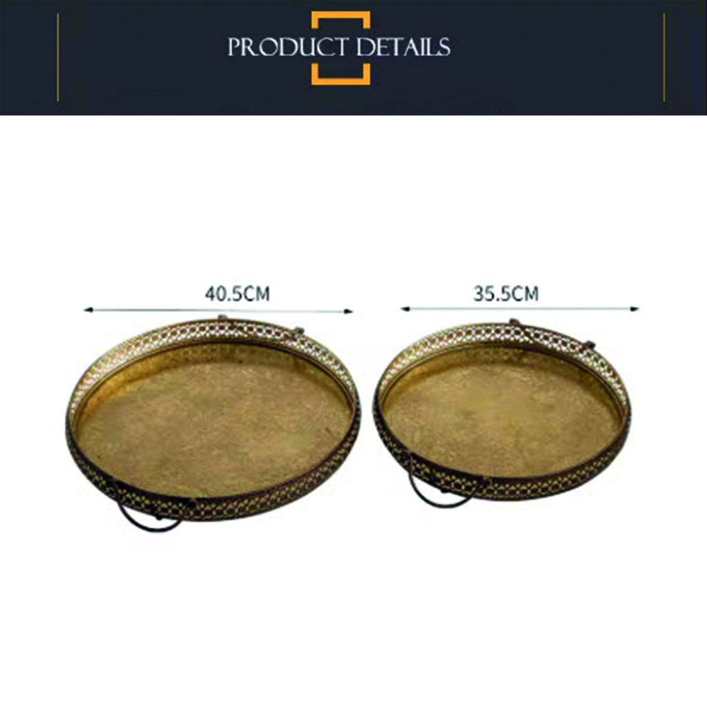 Bandeja metálica redonda Set x 2