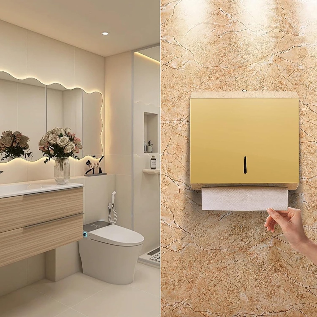 Dispensador toalla intercalada metalico Dorado