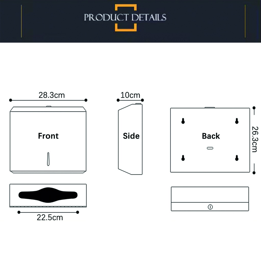 Dispensador toalla intercalada metalico Negro