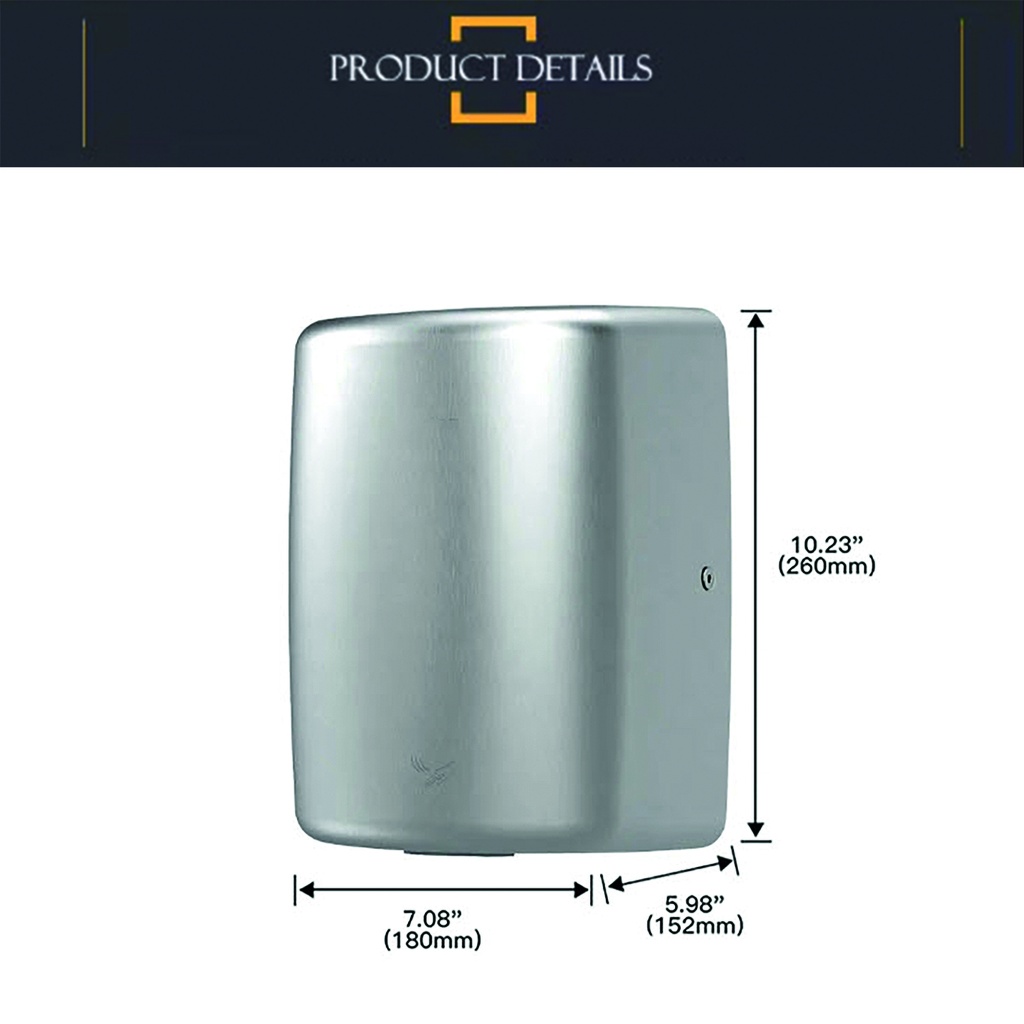 Seca manos Acero Inoxidable Jet Con Sensor 1350w Automático Silver