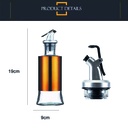 Aceitera vinagrera vidrio acero 250ML Dorado