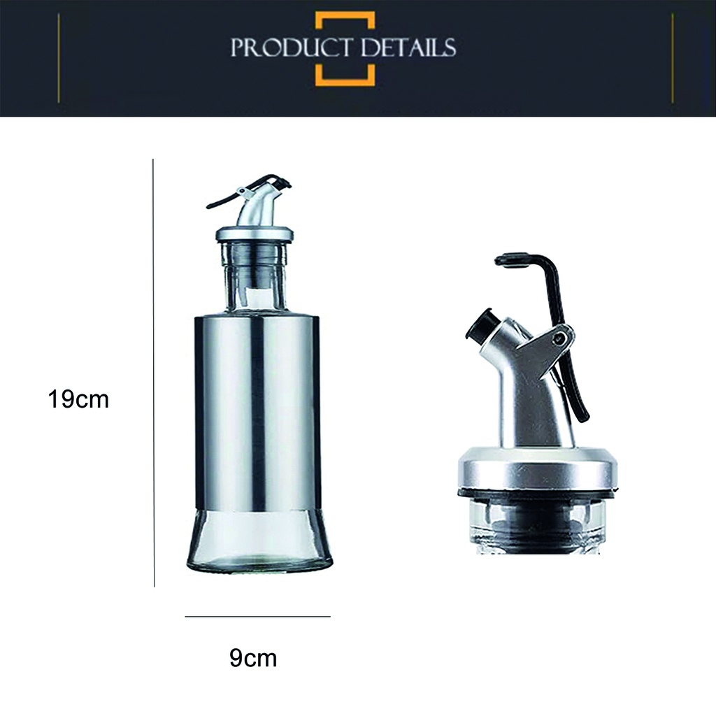 Aceitera vinagrera vidrio acero 250ML Rojo