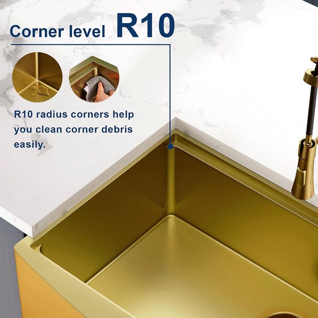 Bacha de cocina estilo campo Dorado