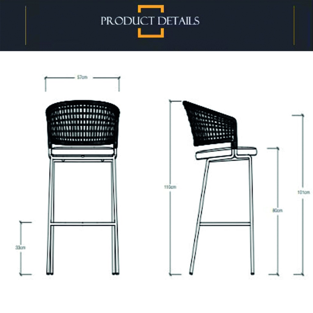 Banqueta barra alta Halley