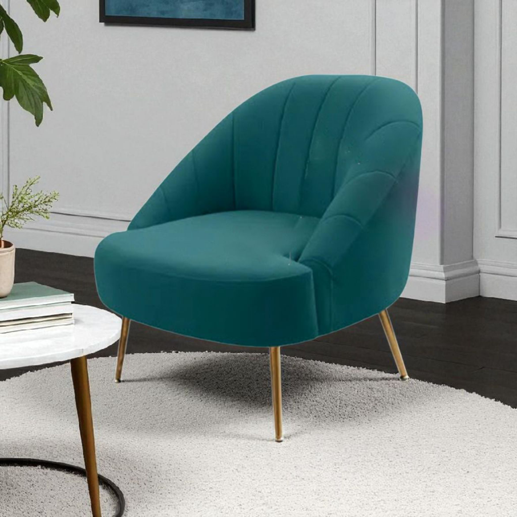 Sillon Raniero 1 cuerpo tapizado Terciopelo Esmeralda