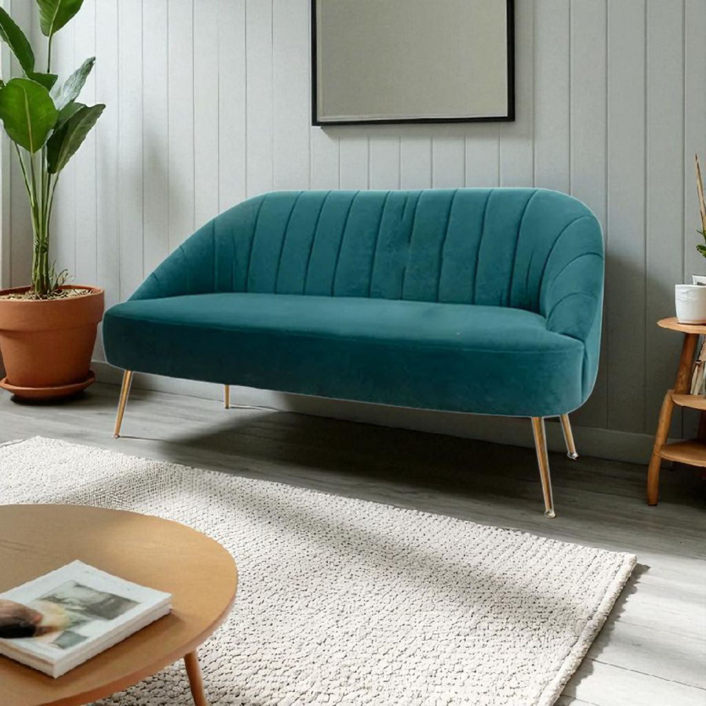 Sillon Raniero 2 cuerpos tapizado Terciopelo Esmeralda