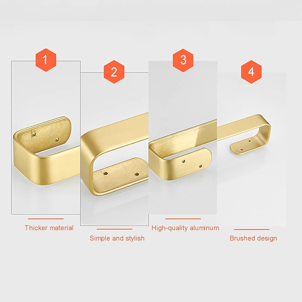 Toallero barra 40cm Dorado