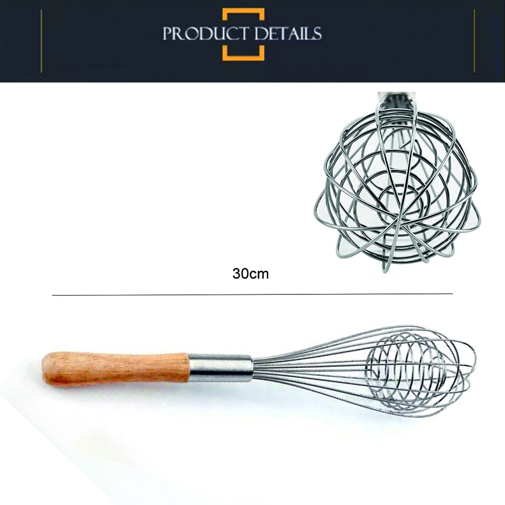 Batidor manual metálico mango madera