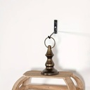 Fanal madera rustico con porta vela en vidrio