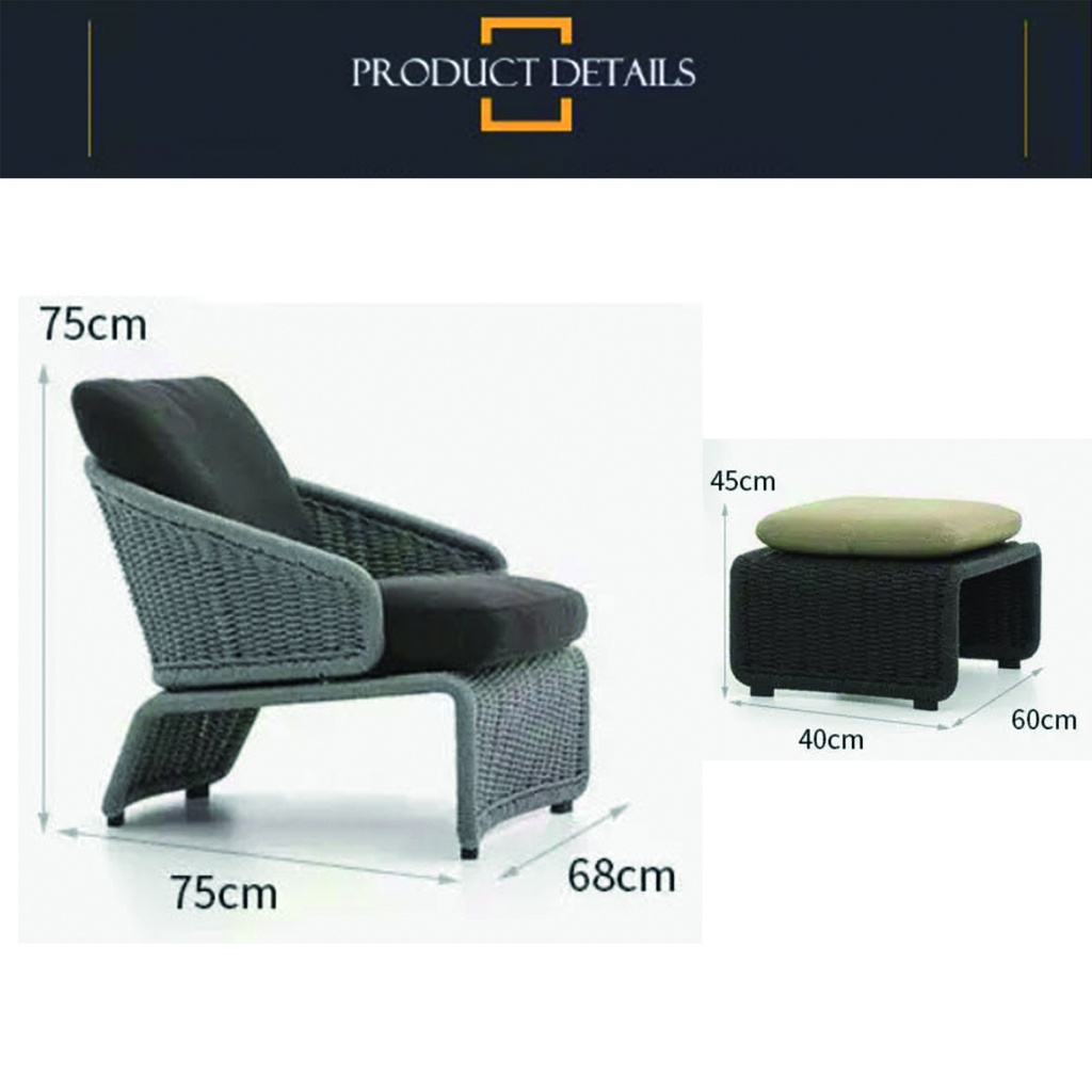 Sofá 1 cuerpo con reposapies Halley