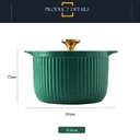 Olla de porcelana 31cm diametro con tapa de vidrio