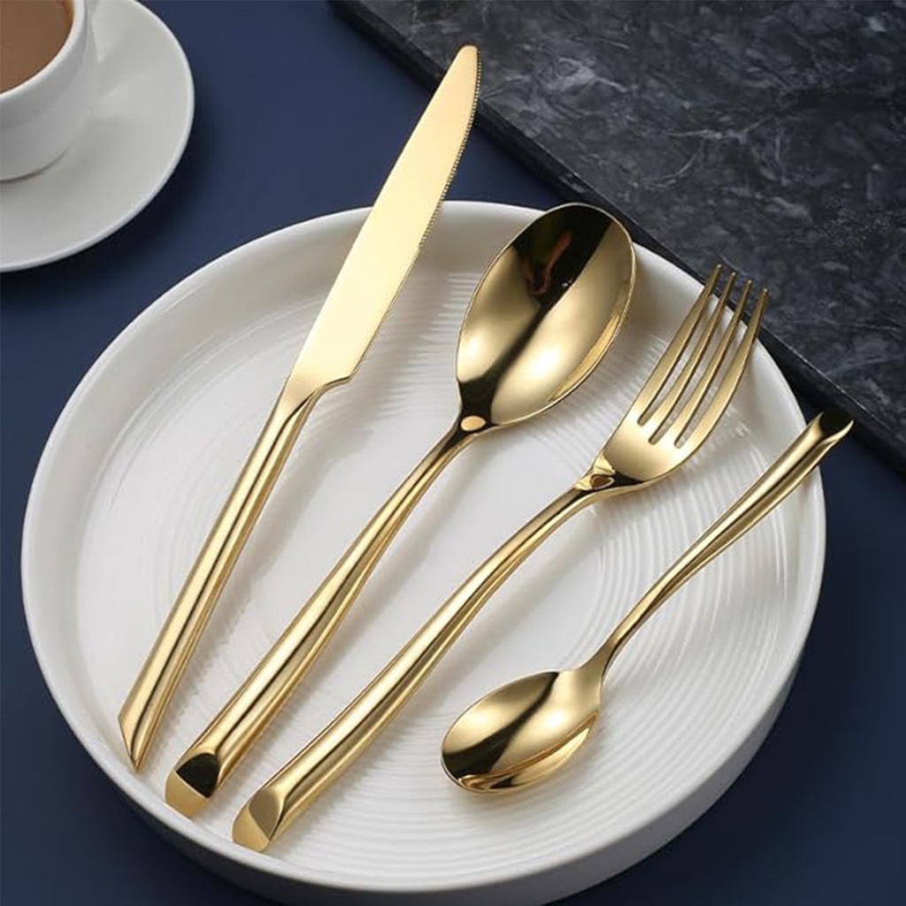 Juego cubiertos 24 piezas en caja Gold