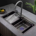 Bacha de cocina completa 68cm Negro