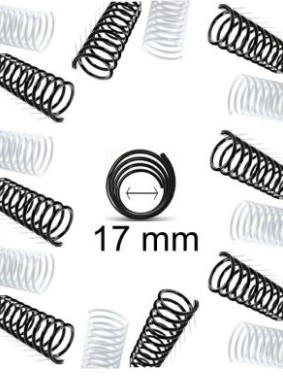 Espiral plastico rulo para encuadernar 17 mm. Paq. x 50
