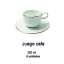 Juego café porcelana blanca Set x 6