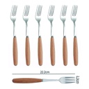 Tenedor mango madera set x 6 unidades
