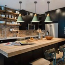 Luminaria de techo nordico metal madera Verde