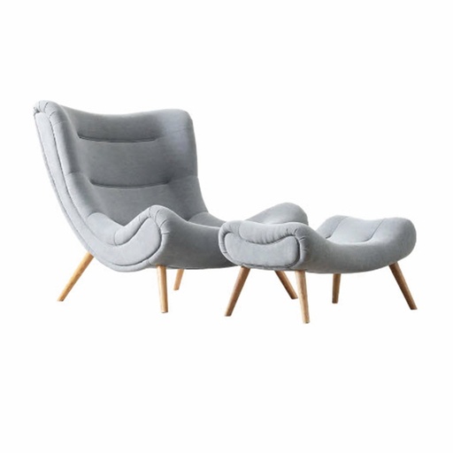 [DT9008G] Sillon nordico con apoya pies Gris