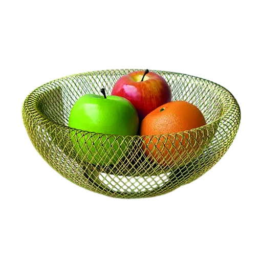 [DT5093DO] Frutera metalica doble pared Dorado oscuro