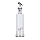 Aceitera vinagrera vidrio acero 350ML Blanco