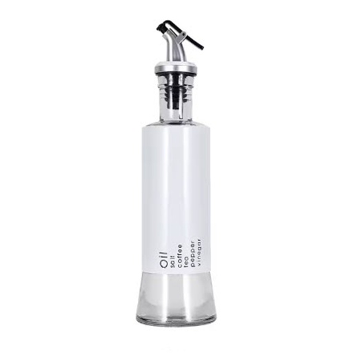 [DT2021B] Aceitera vinagrera vidrio acero 350ML Blanco