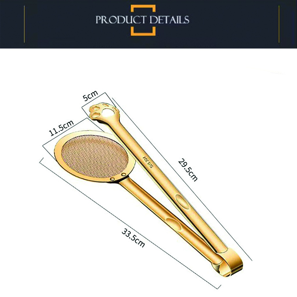 Pinza de cocina ideal fritos con escurridor gold