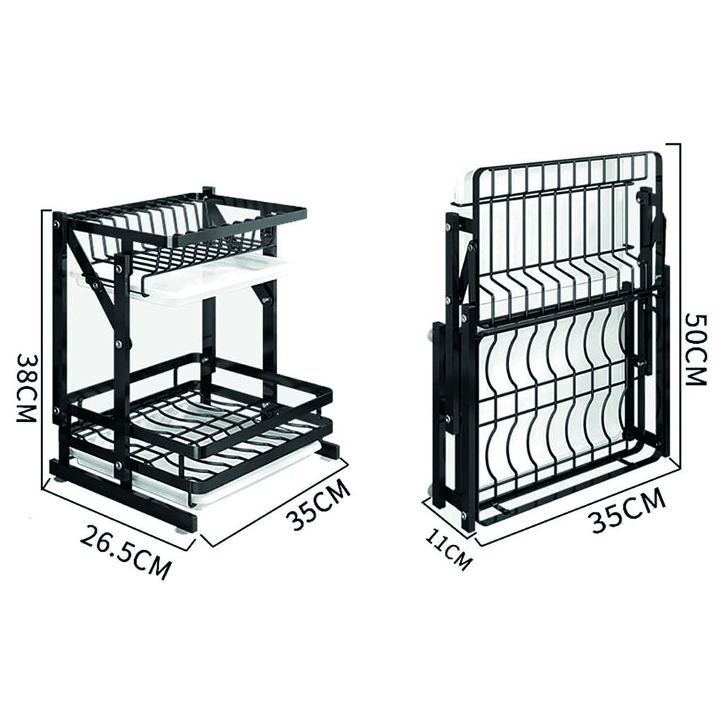 Organizador metalico escurridor plegable 2 niveles