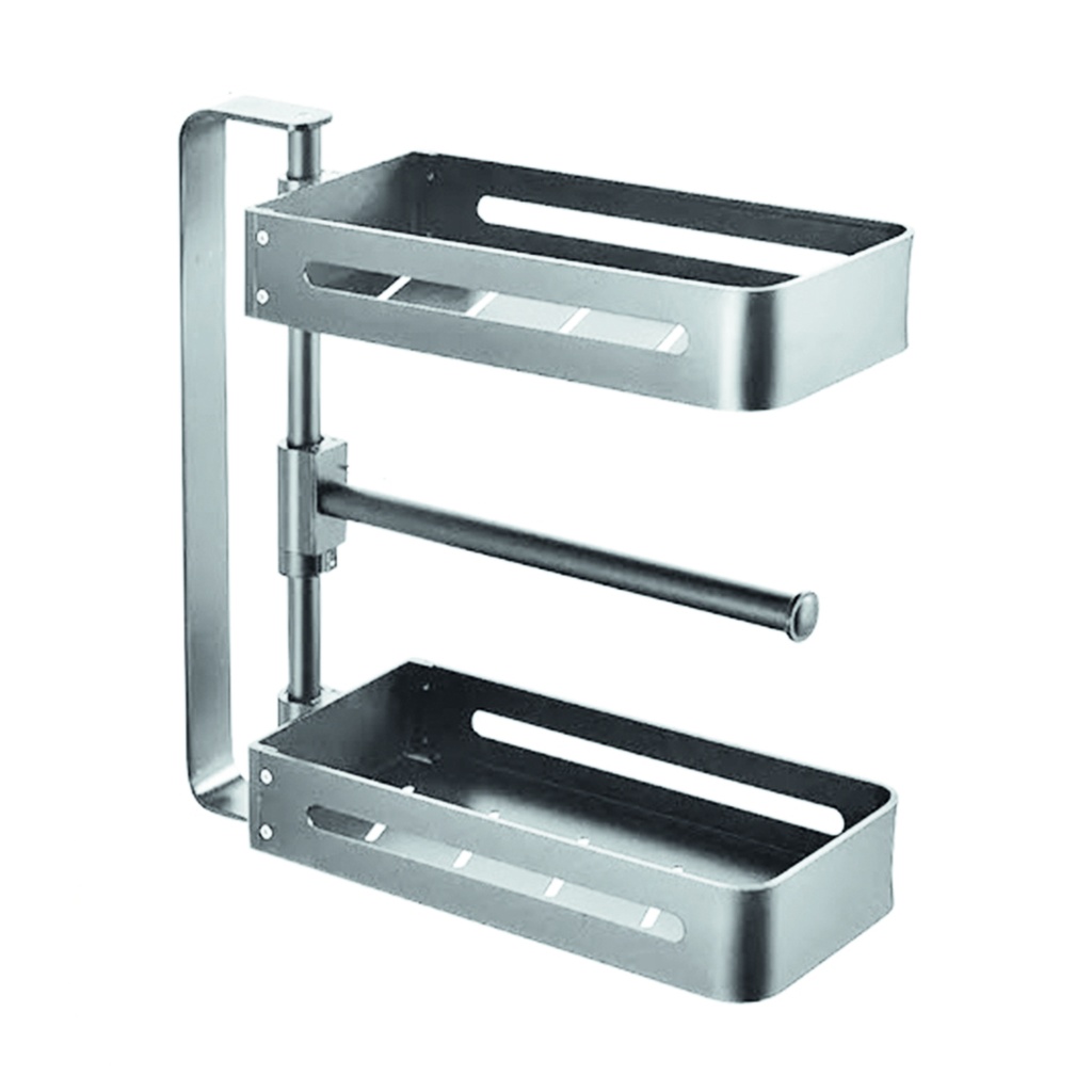 Estante para cocina en aluminio especiero ideal esquinas 2 estantes Negro