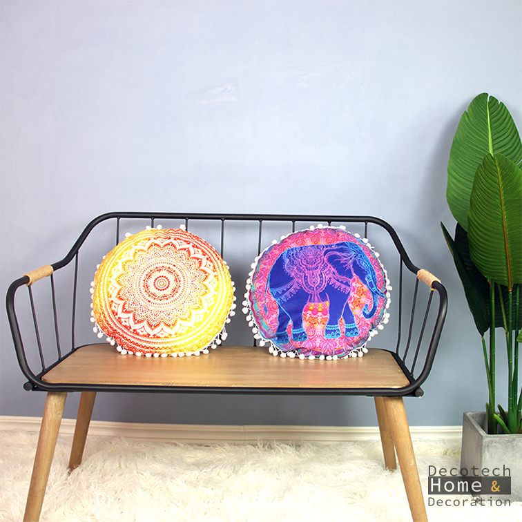 Funda almohadon circular elefante