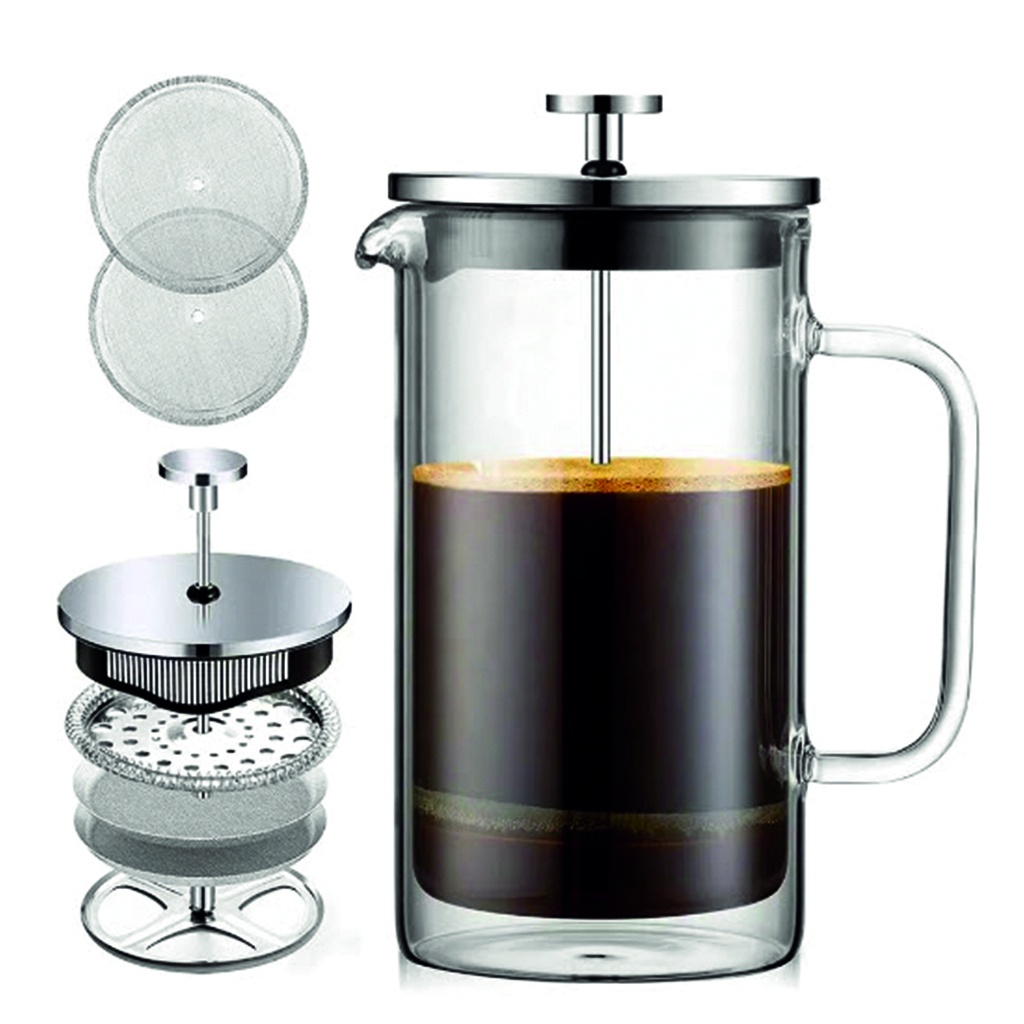 Cafetera prensa francesa 350 ML
vidrio de borosilicato doble pared 